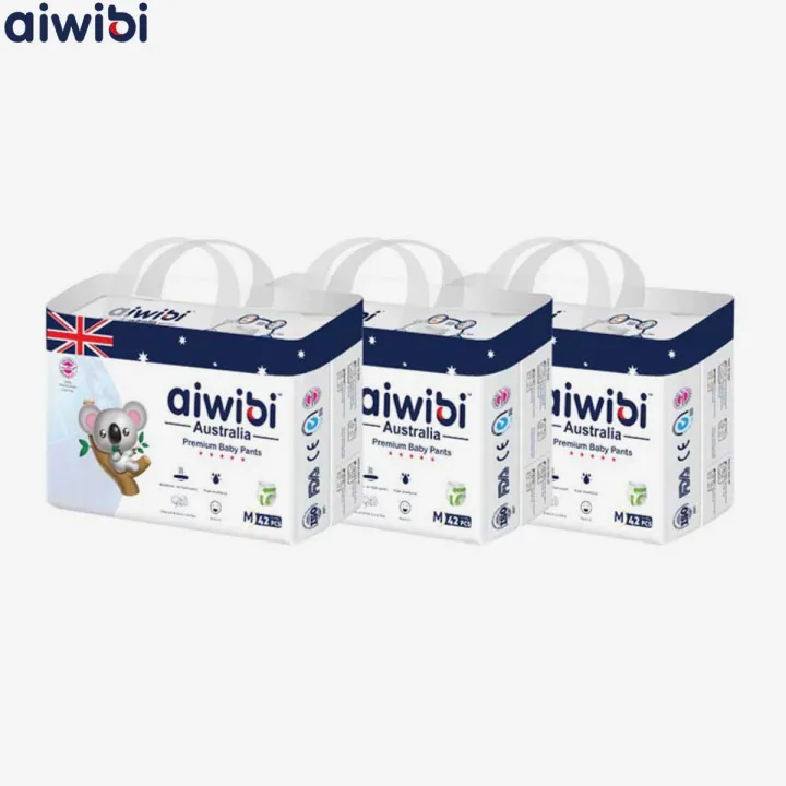 Aiwibi Premium Pant Diapers Medium 42Pcs Pack Of 3